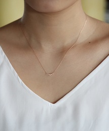 【4°C/ヨンドシー】 美品✨ ネックレス K10 横ならび ヨンドシー 4℃ K10ピンクゴールドネックレス （ピンクゴールド