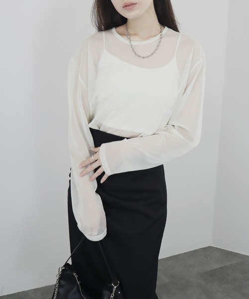 ZOZO限定】ニュアンスオーバーシアートップス／nuance color over