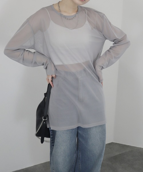 ZOZO限定】ニュアンスオーバーシアートップス／nuance color over