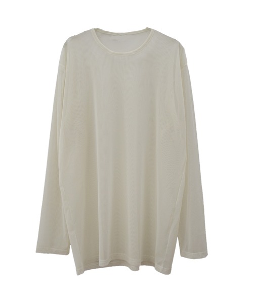 Reurie'(レウリィ)の「【ZOZO限定】ニュアンスオーバーシアートップス/nuance color over sheer top 長袖 クルーネック シースルー 透け感 シンプル カジュアル モード レイヤード 重ね着 日よけ 日差し対策 プール 水着(Tシャツ/カットソー・レディース・アイボリー/ライトグレー/ピンク・FREE)」の16枚目の写真