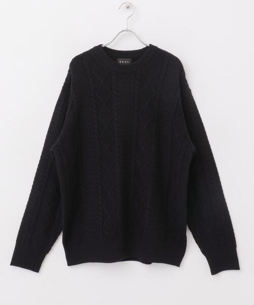 EKAL(エカル)の「『UR TECH』アランクルーネックニット(ニット/セーター・メンズ・グリーン/ブラック/ネイビー・LARGE/MEDIUM)」の9枚目の写真