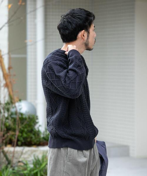 EKAL(エカル)の「『UR TECH』アランクルーネックニット(ニット/セーター・メンズ・グリーン/ブラック/ネイビー・LARGE/MEDIUM)」の15枚目の写真