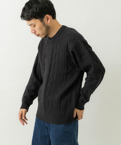 EKAL(エカル)の「『UR TECH』アランクルーネックニット(ニット/セーター・メンズ・グリーン/ブラック/ネイビー・LARGE/MEDIUM)」の20枚目の写真