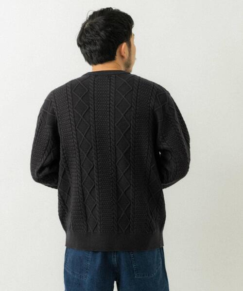 EKAL(エカル)の「『UR TECH』アランクルーネックニット(ニット/セーター・メンズ・グリーン/ブラック/ネイビー・LARGE/MEDIUM)」の21枚目の写真