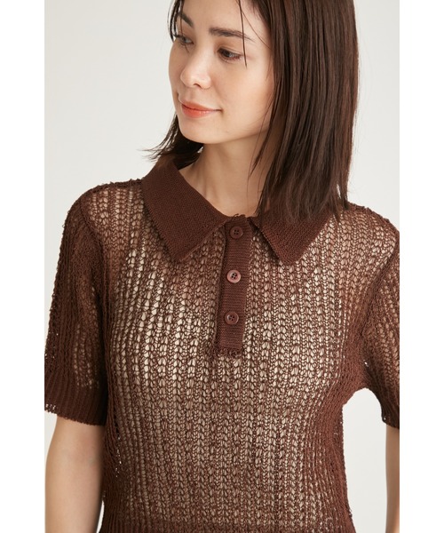 emmi（エミ）の「コードニットトップス（ニット/セーター・レディース・ライトベージュ/ブラック/ブラウン・FREE）」の3枚目の写真