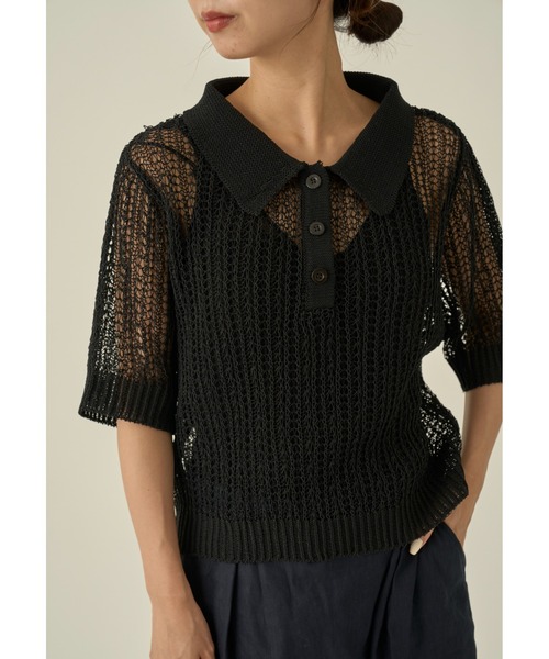 emmi（エミ）の「コードニットトップス（ニット/セーター・レディース・ライトベージュ/ブラック/ブラウン・FREE）」の2枚目の写真