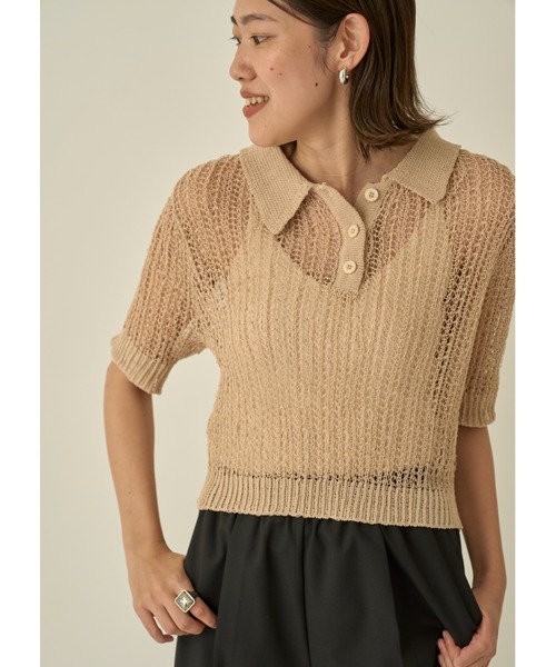 emmi（エミ）の「コードニットトップス（ニット/セーター・レディース・ライトベージュ/ブラック/ブラウン・FREE）」の15枚目の写真