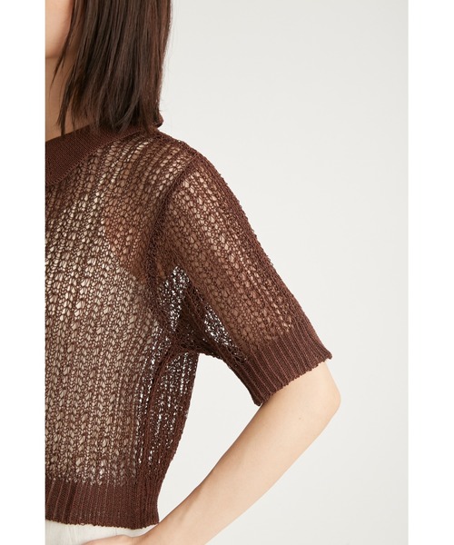 emmi（エミ）の「コードニットトップス（ニット/セーター・レディース・ライトベージュ/ブラック/ブラウン・FREE）」の6枚目の写真