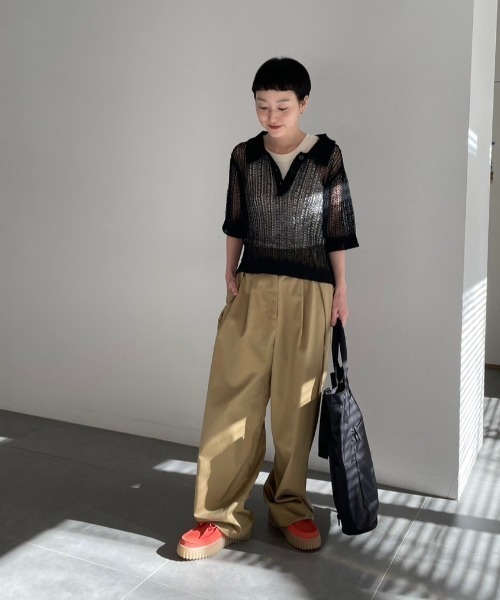 emmi（エミ）の「コードニットトップス（ニット/セーター・レディース・ライトベージュ/ブラック/ブラウン・FREE）」の21枚目の写真