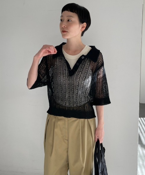 emmi（エミ）の「コードニットトップス（ニット/セーター・レディース・ライトベージュ/ブラック/ブラウン・FREE）」の22枚目の写真