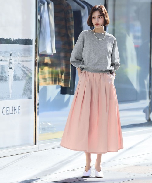 エブール 2024 SS ポリタフタロングフレアギャザースカート GIRL｜タフタギャザーフレアロングスカート【洗える】 | Rakuten