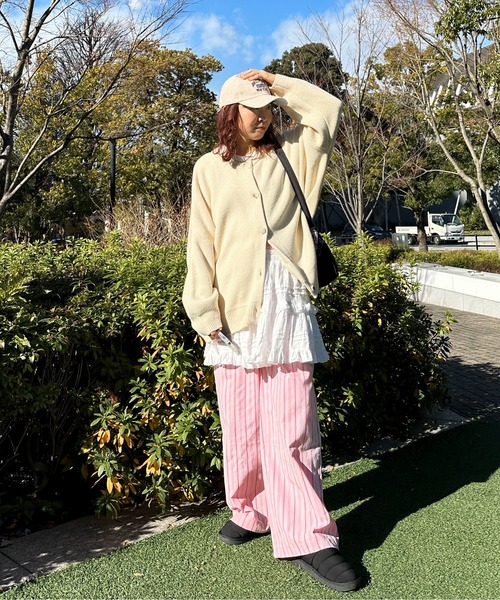 Smyeon ストライプパジャマパンツ ピンク ストライプコットンパジャマ