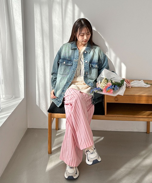 PILIT（ピリット）の「ストライプパジャマパンツ（その他パンツ・レディース・ピンク/ブルー・MEDIUM）」の15枚目の写真