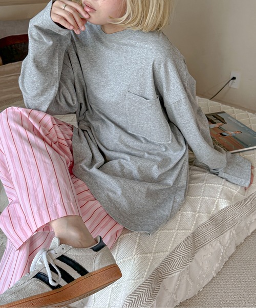 PILIT（ピリット）の「ストライプパジャマパンツ（その他パンツ・レディース・ピンク/ブルー・MEDIUM）」の6枚目の写真