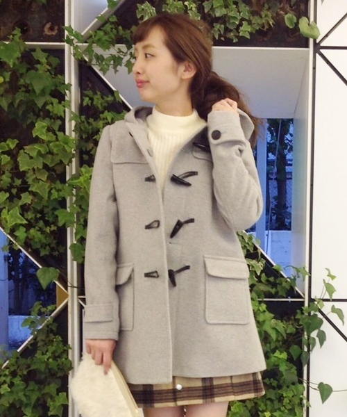 極美品✨NANO universe ウールシープモッサダッフルコート カーキ S 極美品✨NANO universe ウールシープモッサダッフルコート