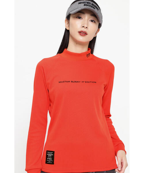 MASTER BUNNY EDITION(マスターバニーエディション)の「【MASTER BUNNY EDITION】トリコットジャガード モックネックラグランカットソー(Tシャツ/カットソー・レディース・ブラック/ホワイト/オレンジ・MEDIUM/LARGE/SMALL)」の3枚目の写真