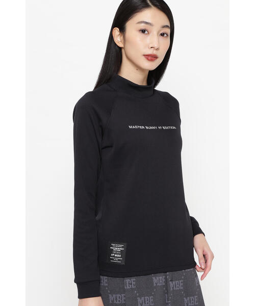 MASTER BUNNY EDITION(マスターバニーエディション)の「【MASTER BUNNY EDITION】トリコットジャガード モックネックラグランカットソー(Tシャツ/カットソー・レディース・ブラック/ホワイト/オレンジ・MEDIUM/LARGE/SMALL)」の2枚目の写真