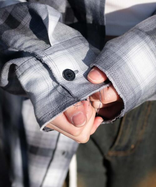 WEGO(ウィゴー)の「WEGO/【25年春夏新作】ヴィンテージライクBIGチェックシャツ(シャツ/ブラウス・レディース・ブラック/ネイビー/サックスブルー/ピンク・FREE)」の9枚目の写真