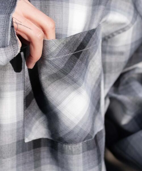 WEGO(ウィゴー)の「WEGO/【25年春夏新作】ヴィンテージライクBIGチェックシャツ(シャツ/ブラウス・レディース・ブラック/ネイビー/サックスブルー/ピンク・FREE)」の11枚目の写真