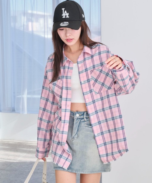 WEGO/【25年春夏新作】ヴィンテージライクBIGチェックシャツ