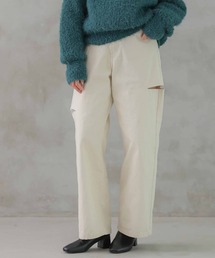 ダメージストレートデニムパンツ