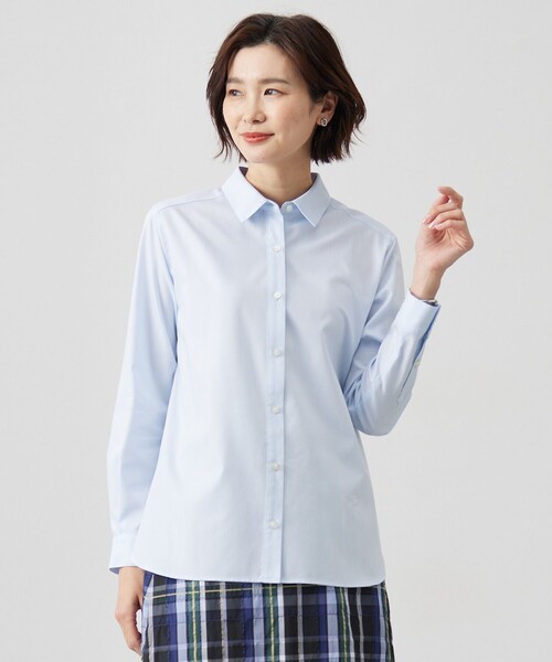 J.PRESS(ジェイプレス)の「【WEB限定・洗える】クラシックピンオックス シャツ(シャツ/ブラウス・レディース・ホワイト系/サックスブルー系/イエロー系・11/9)」の3枚目の写真