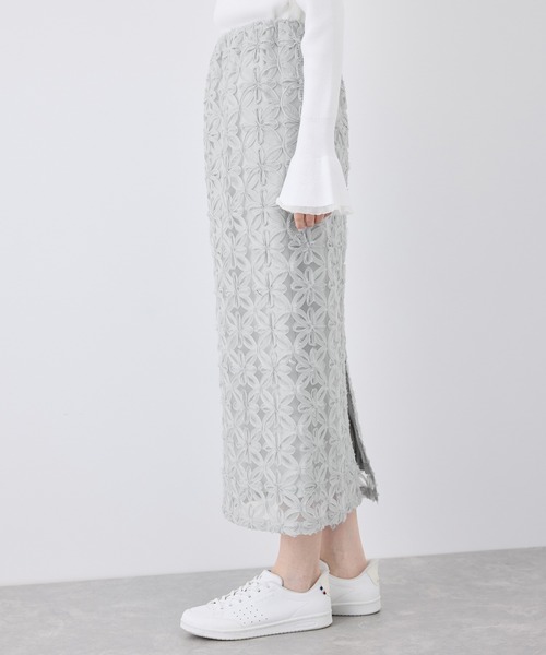 ROPE' PICNIC（ロペピクニック）の「フラワーチュールレースアイラインスカート（スカート・レディース・ライトグレー/ブラック/オフホワイト・36/38）」の10枚目の写真