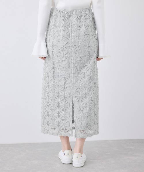 ROPE' PICNIC（ロペピクニック）の「フラワーチュールレースアイラインスカート（スカート・レディース・ライトグレー/ブラック/オフホワイト・36/38）」の11枚目の写真