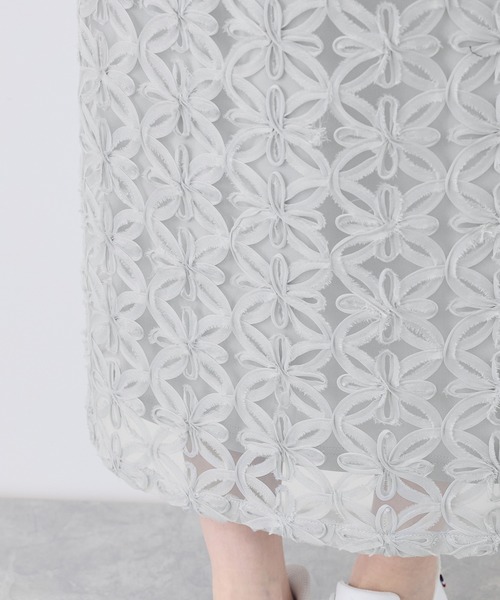 ROPE' PICNIC（ロペピクニック）の「フラワーチュールレースアイラインスカート（スカート・レディース・ライトグレー/ブラック/オフホワイト・36/38）」の13枚目の写真