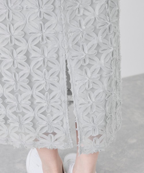 ROPE' PICNIC（ロペピクニック）の「フラワーチュールレースアイラインスカート（スカート・レディース・ライトグレー/ブラック/オフホワイト・36/38）」の14枚目の写真