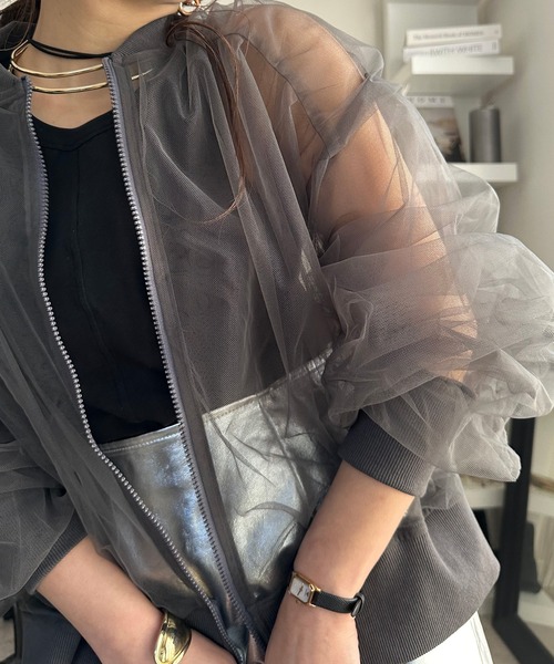 deux amour（ドゥーザムール）の「Wシアーブルゾン（ブルゾン・レディース・ベージュ/グレー/ブラック・FREE）」の3枚目の写真