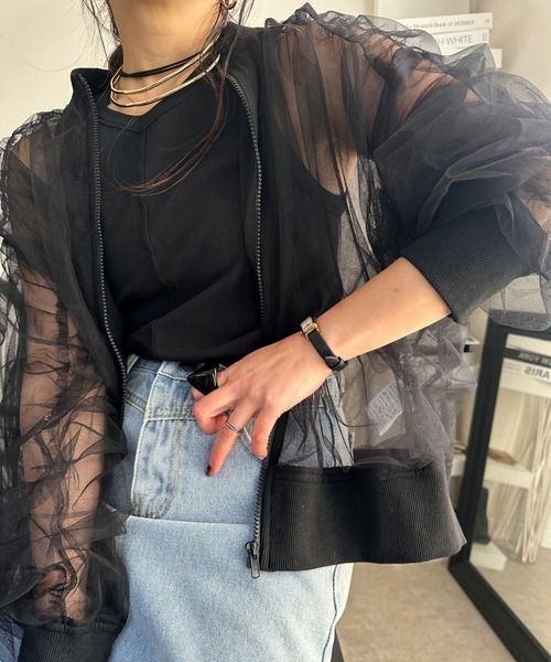 deux amour（ドゥーザムール）の「Wシアーブルゾン（ブルゾン・レディース・ベージュ/グレー/ブラック・FREE）」の2枚目の写真