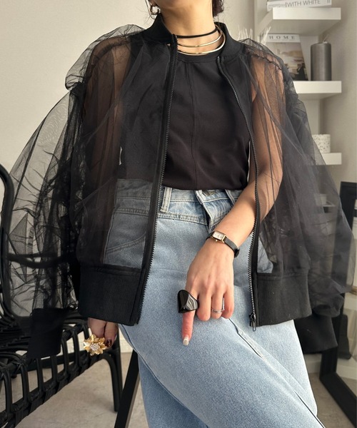 deux amour（ドゥーザムール）の「Wシアーブルゾン（ブルゾン・レディース・ベージュ/グレー/ブラック・FREE）」の5枚目の写真