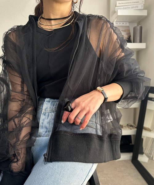 deux amour（ドゥーザムール）の「Wシアーブルゾン（ブルゾン・レディース・ベージュ/グレー/ブラック・FREE）」の7枚目の写真