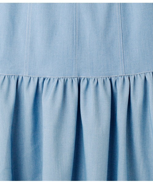 PEACH JOHN（ピーチジョン）の「ボリュームギャザーデニム風スカート（スカート・レディース・ネイビー/ライトブルー/ブルー・SMALL/MEDIUM）」の19枚目の写真