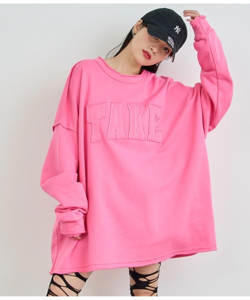 ANAP（アナップ）の「ロゴアウトシームトップス（Tシャツ/カットソー・レディース・ブラック/ホワイト/ピンク・FREE）」の3枚目の写真