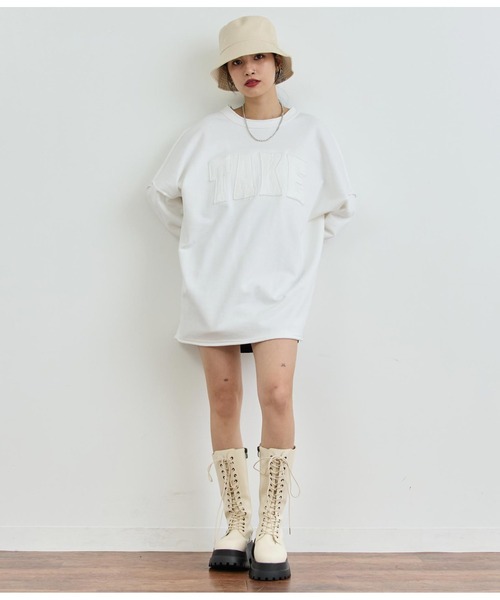 ANAP（アナップ）の「ロゴアウトシームトップス（Tシャツ/カットソー・レディース・ブラック/ホワイト/ピンク・FREE）」の5枚目の写真