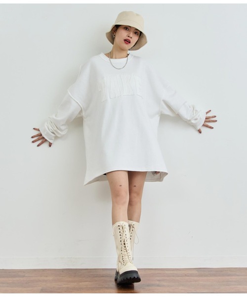 ANAP（アナップ）の「ロゴアウトシームトップス（Tシャツ/カットソー・レディース・ブラック/ホワイト/ピンク・FREE）」の7枚目の写真