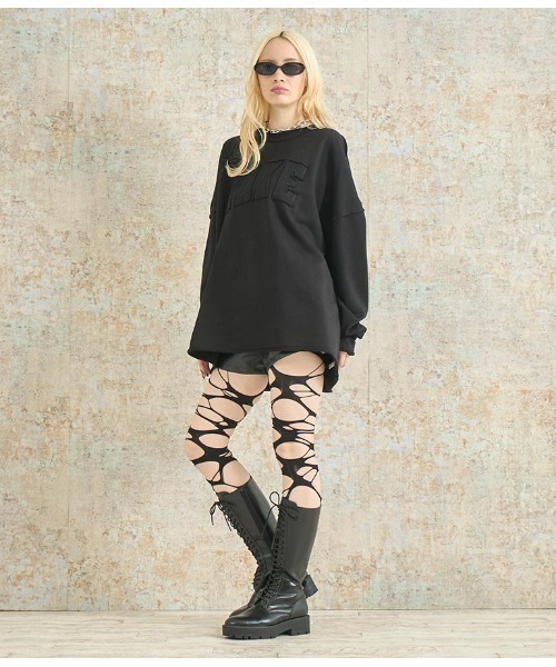 ANAP（アナップ）の「ロゴアウトシームトップス（Tシャツ/カットソー・レディース・ブラック/ホワイト/ピンク・FREE）」の11枚目の写真