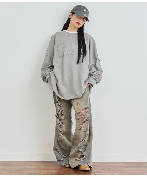 ANAP（アナップ）の「ロゴアウトシームトップス（Tシャツ/カットソー・レディース・ブラック/ホワイト/ピンク・FREE）」の17枚目の写真