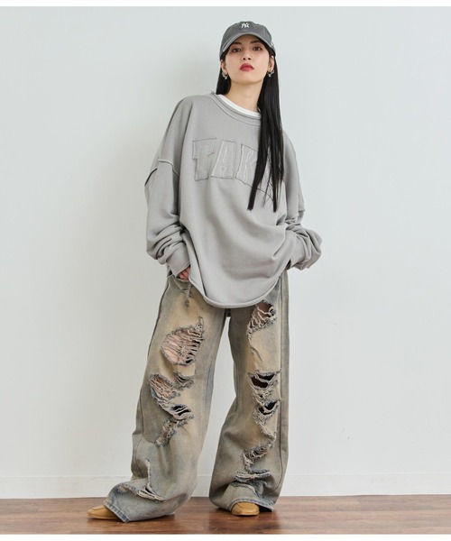ANAP（アナップ）の「ロゴアウトシームトップス（Tシャツ/カットソー・レディース・ブラック/ホワイト/ピンク・FREE）」の19枚目の写真