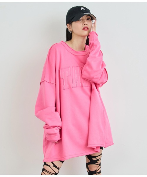ANAP（アナップ）の「ロゴアウトシームトップス（Tシャツ/カットソー・レディース・ブラック/ホワイト/ピンク・FREE）」の21枚目の写真