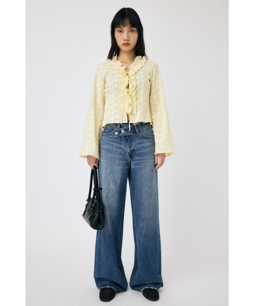 MOUSSY(マウジー)の「FRONT TIE EYELET シャツ(シャツ/ブラウス・レディース・ブラック/ライトイエロー/ホワイト・FREE)」の17枚目の写真