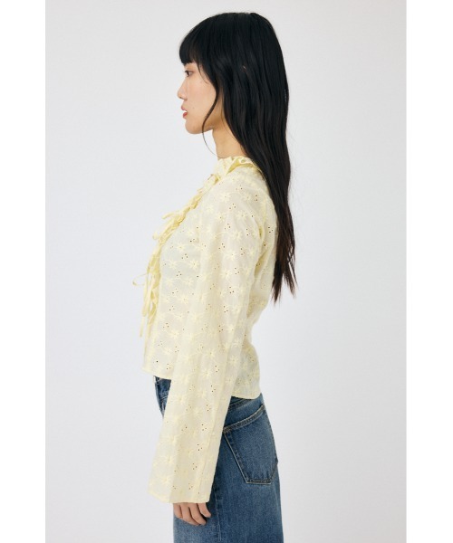 MOUSSY(マウジー)の「FRONT TIE EYELET シャツ(シャツ/ブラウス・レディース・ブラック/ライトイエロー/ホワイト・FREE)」の20枚目の写真