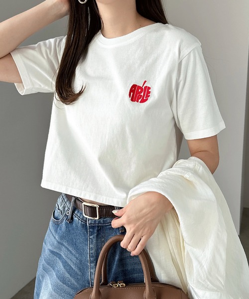 andme(アンドミー)の「フルーツロゴミニTシャツ(Tシャツ/カットソー・レディース・ホワイト系その他/ホワイト系その他2/ホワイト系その他3・M)」の2枚目の写真