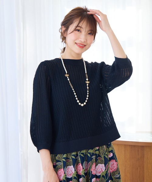 Rose Tiara（ローズティアラ）の「【２WAY】リボンニットプルオーバー（ニット/セーター・レディース・ホワイト/オフホワイト/ブラック・42/38/46）」の13枚目の写真