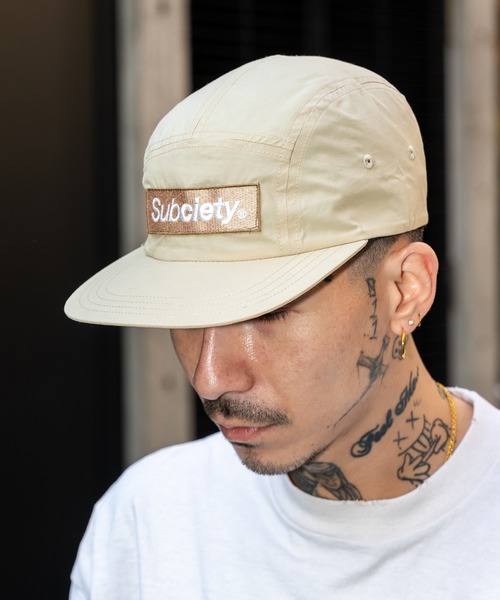 Subciety(サブサエティ)の「Box logo camp cap(キャップ・メンズ・ブルー/ブラック/ベージュ・FREE)」の1枚目の写真