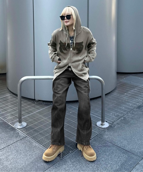 sedacle(セダクル)の「ケミカルウォッシュカーブデニム(デニムパンツ・メンズ・ブラック/インディゴブルー・SMALL/MEDIUM/LARGE)」の6枚目の写真