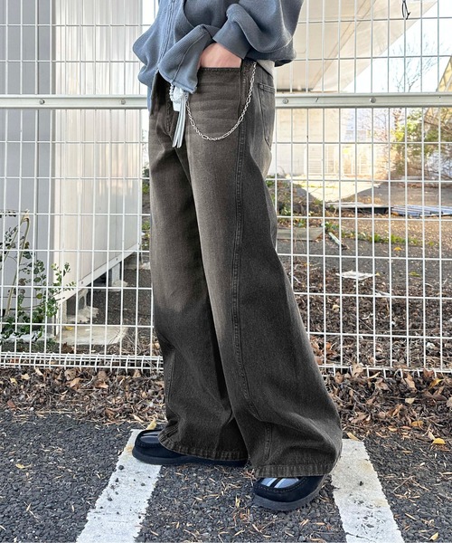 ファシル　カーブデニムパンツ curve denim pants/2color/2size（setup対応） | F A S
