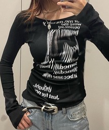 ニュアンスプリントロングスリーブロンT